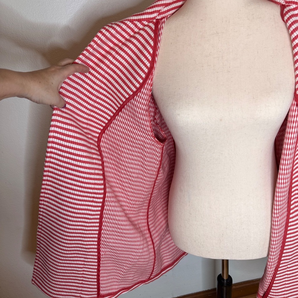 Peter Nygard Women's Knit Coat Jacket Striped Orange & White Size Large - Picture 7 of 11